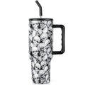 OEUFSEEE Skull Tumbler with Straw and Lid Vacuum Insulated 40oz Stainless Steel Car Cup Gifts for Women Hallo-Ween Present Water Bottle for Home or Travel