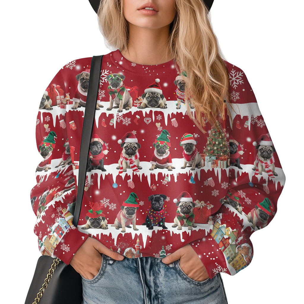 GEPOS Funny Pet Print Holiday Christmas Sweater Pet Lovers Xmas Long Sleeve Sweatshirts