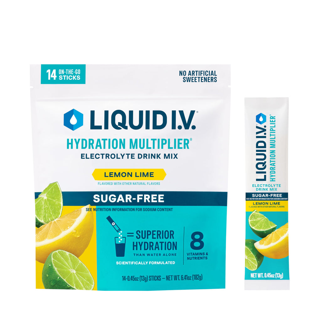 LIQUID I.V. Sugar-Free Hydration Multiplier - Lemon Lime (14 Stick Packets)